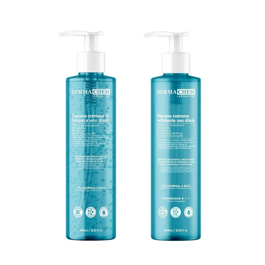 Dermachem Sabonete e Esfoliante Facial Espuma Cremosa Uso Diário 240ml em Oferta na Shopee