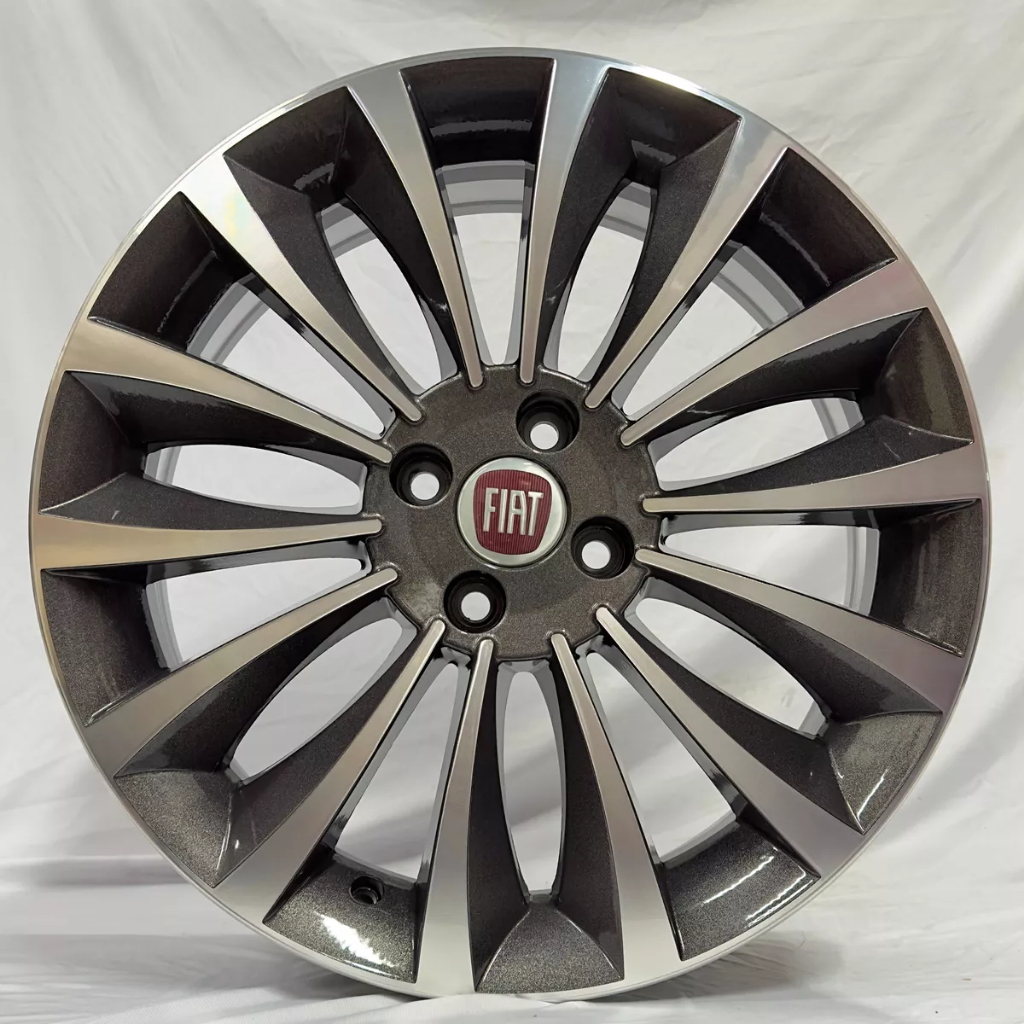 Kit 4 Rodas Aro 14 4x98 Fiat Punto Linea Grand Siena Grafite Diamantada Scorro S194