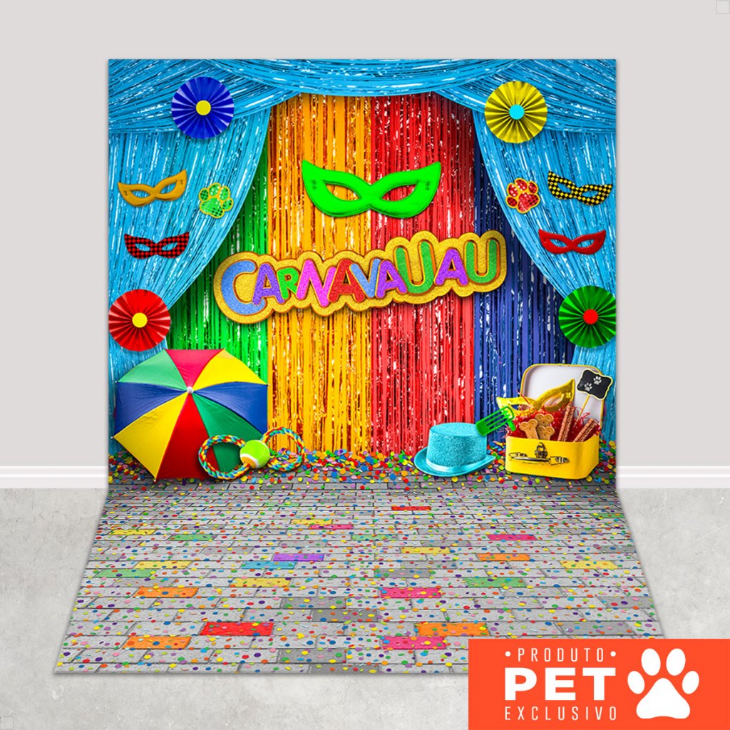 Painel Fundo Fotográfico Carnaval Pet 3D Em Tecido Sublimado 120x170m - PET-147 em Oferta na Shopee