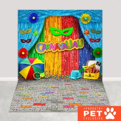 Painel Fundo Fotográfico Carnaval Pet 3D Em Tecido Sublimado 120x170m - PET-147