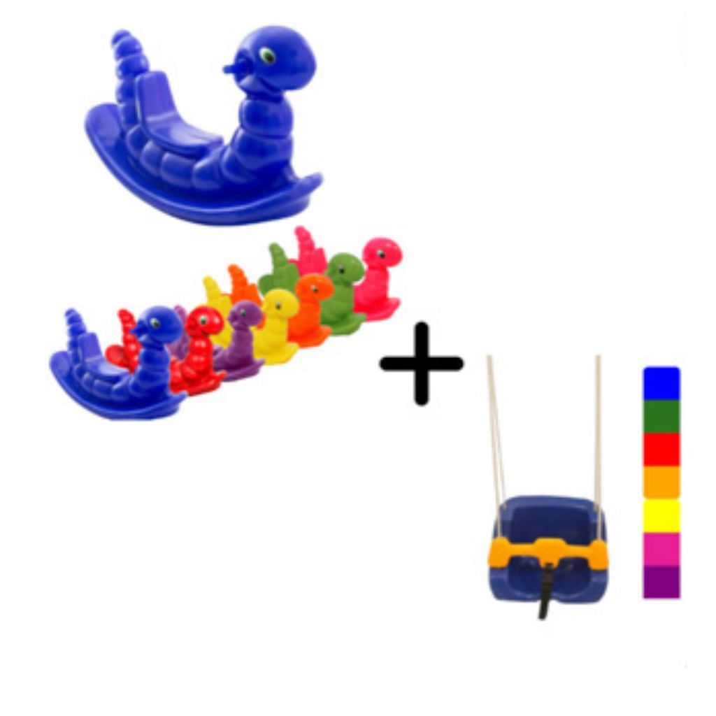 Brinquedos Playgrounds - Nhoca e Balanço Quadrado Coloridos