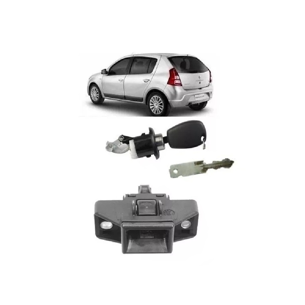 Kit Fechadura Interna E Miolo Botão Da Tampa Porta Malas Sandero 2007 2008 2008 2009 2010 A 2014 em Oferta na Shopee