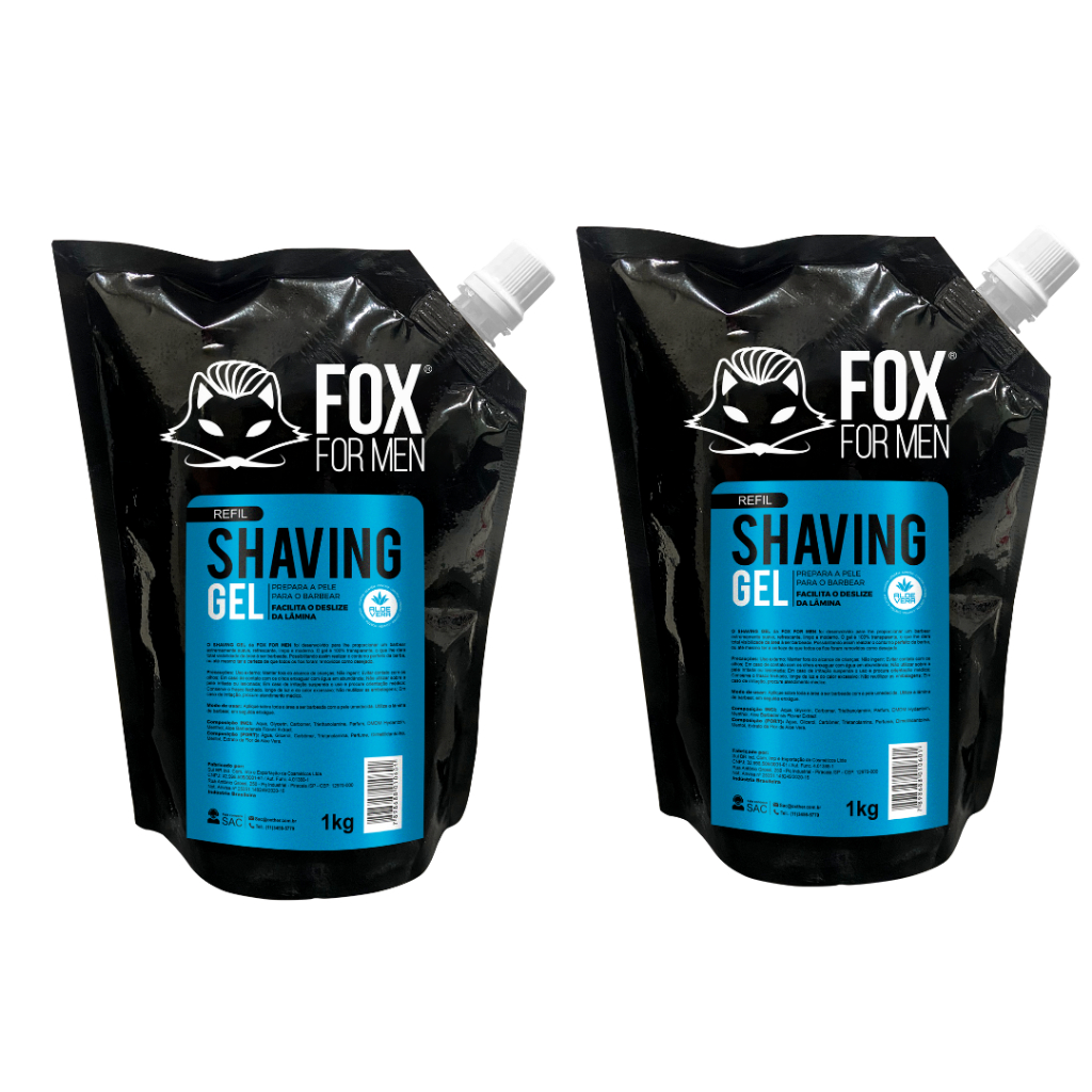 SHAVING GEL DE BARBEAR REFIL FOX FOR MEN 2 UNIDADES