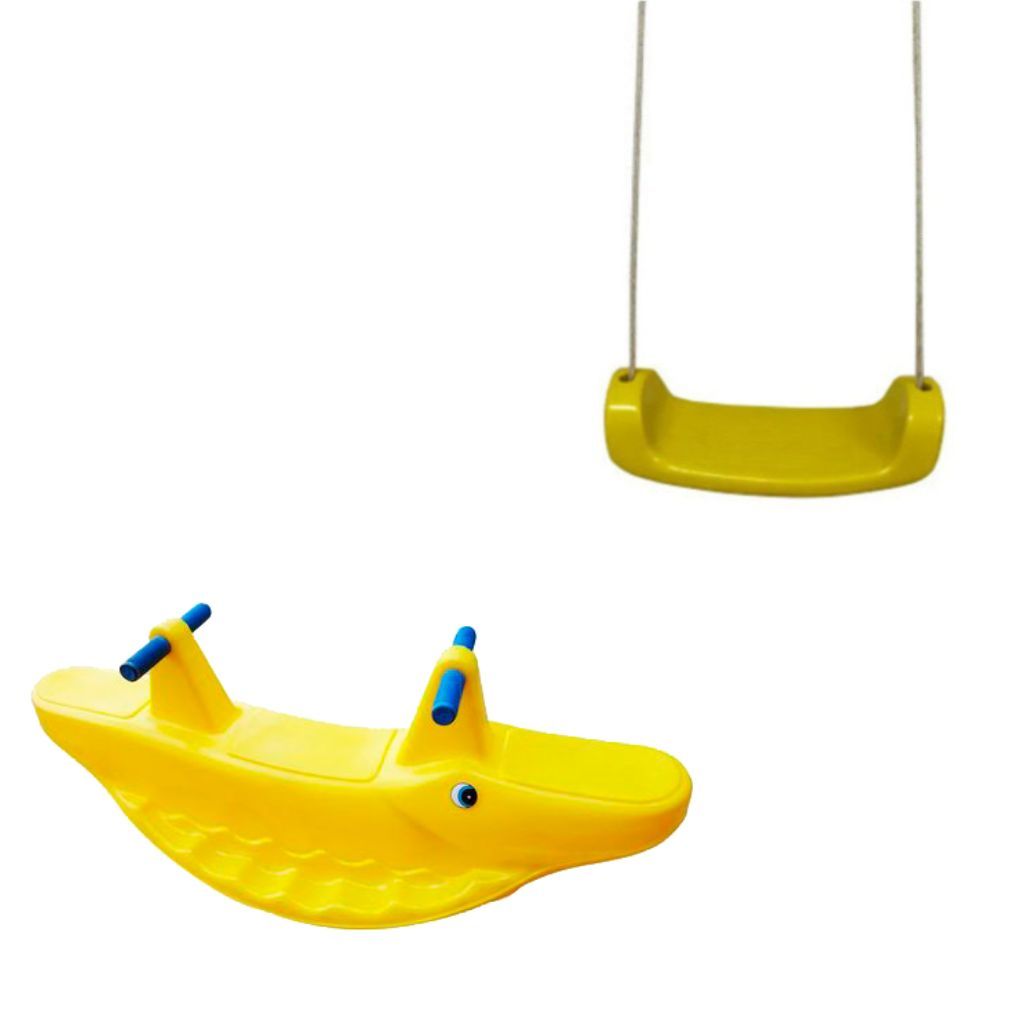 Playground Divertido com Gangorra Jacaré e Balanço Prancha - Brinquedo Infantil