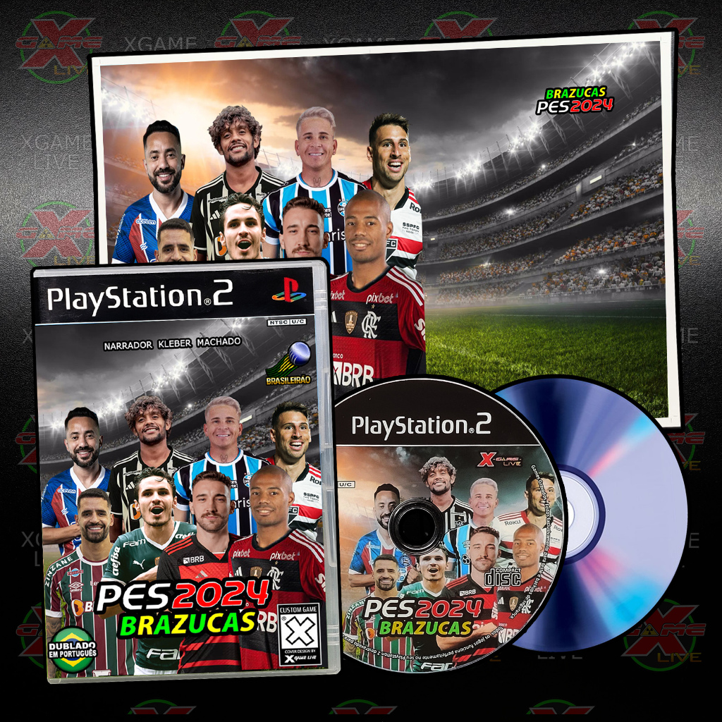 PES 2024 + Brasileirão + POSTER - PS2 / Play 2 Repro Patch By XGAMELIVE