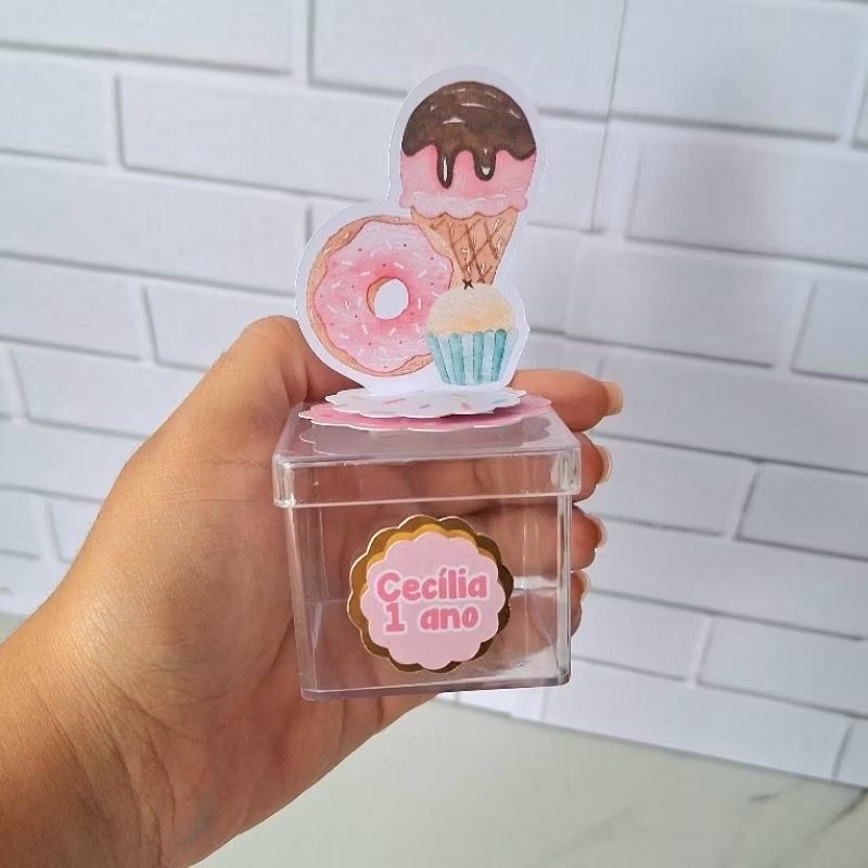Apliques em pé 3D + nome da criança Sorveteria Doceria Lembrancinhas Festa infantil  Aniversário Personalizados