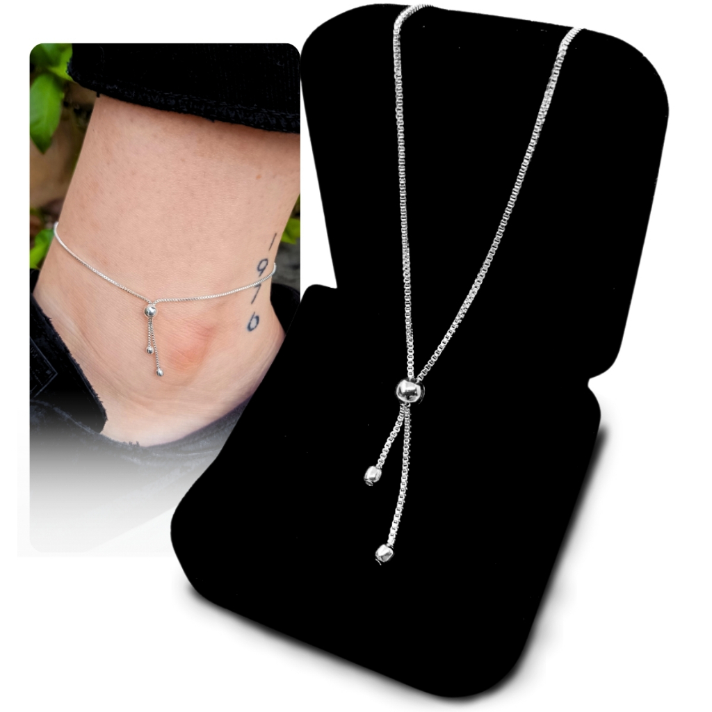 Tornozeleira Prata 925 Bolinha Veneziana Feminino Luxo 22cm Legítima Antialérgico Acessórios Moda em Oferta na Shopee