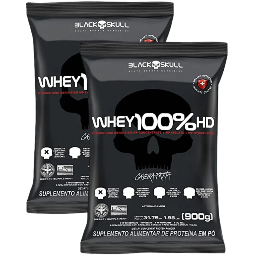 Kit 2 Whey 100% Concentrado HD Refil Blackskull em Oferta na Shopee