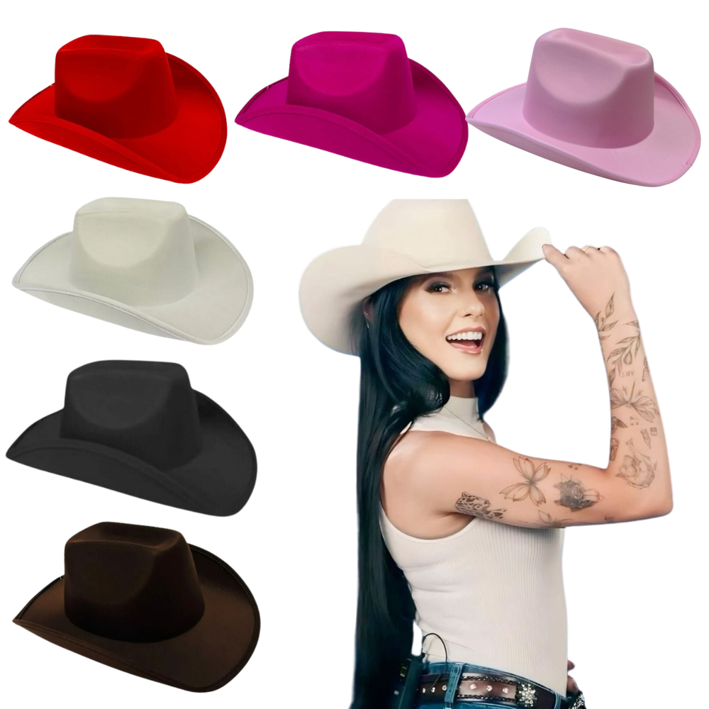 Chapéu de Cowboy Country Ana Castela Feminino e Masculino Adulto Boiadeira em Oferta na Shopee