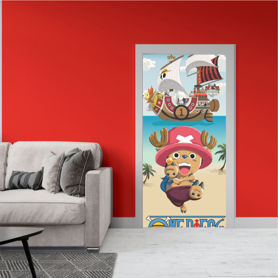 ONE PIECE 08 _ Tony Tony Chopper - Adesivo Para Portas De Madeira Ou Vidro