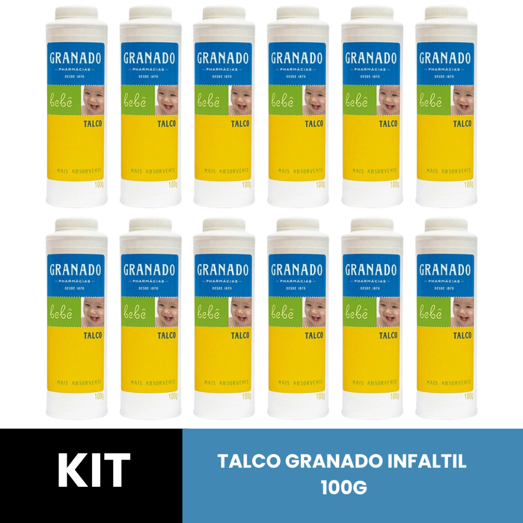 Talco Infantil Granado Bebê 100g KIT Com 3 Unidaades