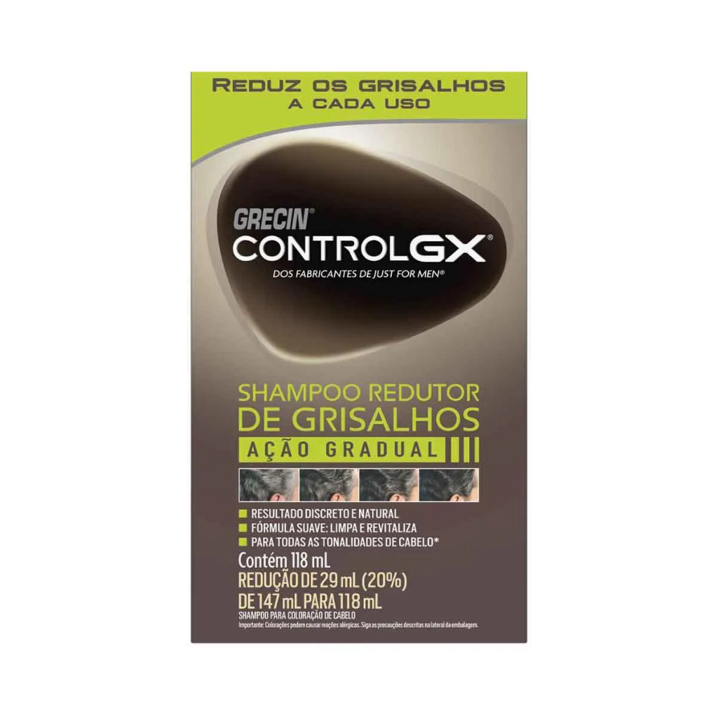 Grecin Control GX Shampoo Redutor de Grisalhos 118mL