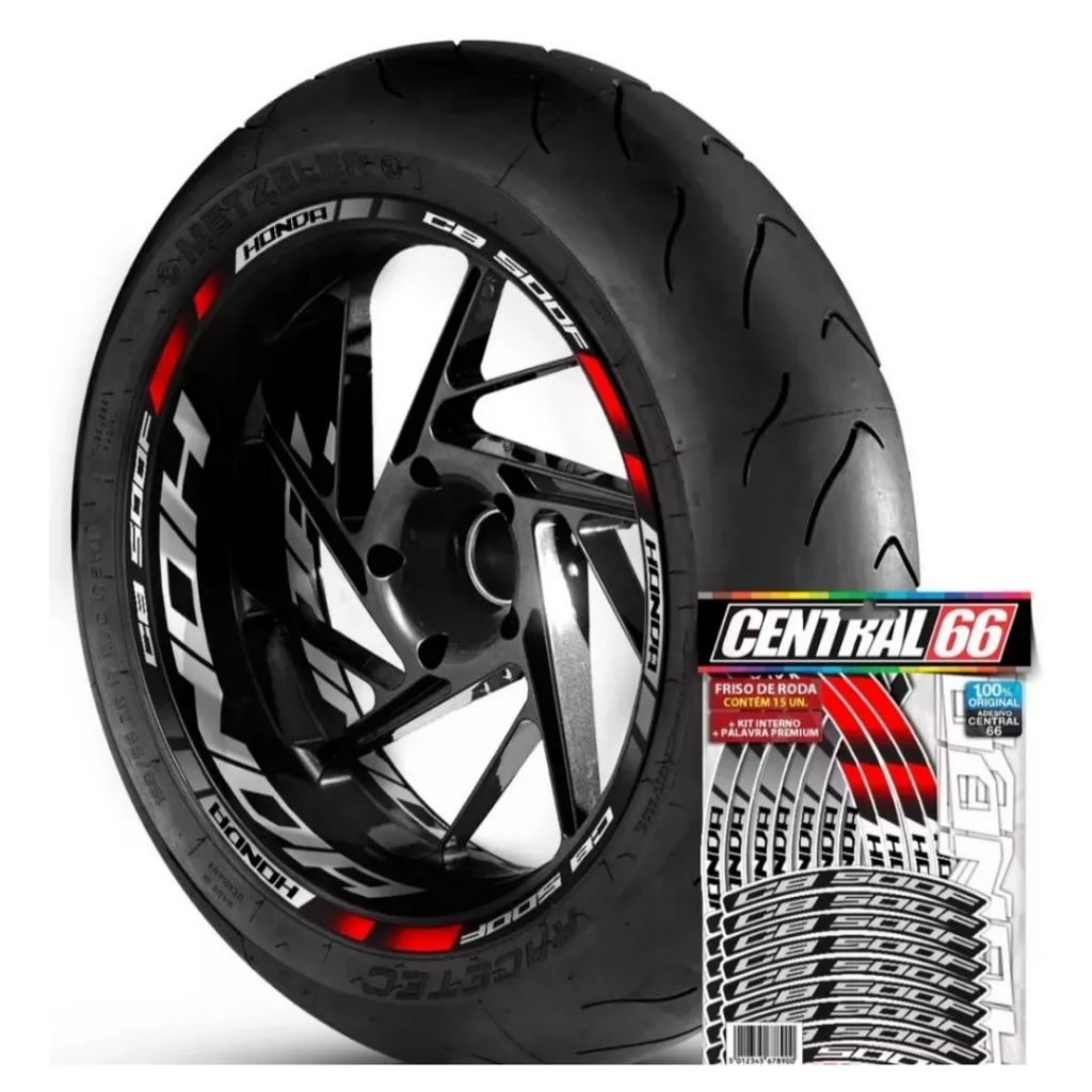Friso Premium M2 + Adesivo Interno G Honda Cb 500f Roda Vermelho