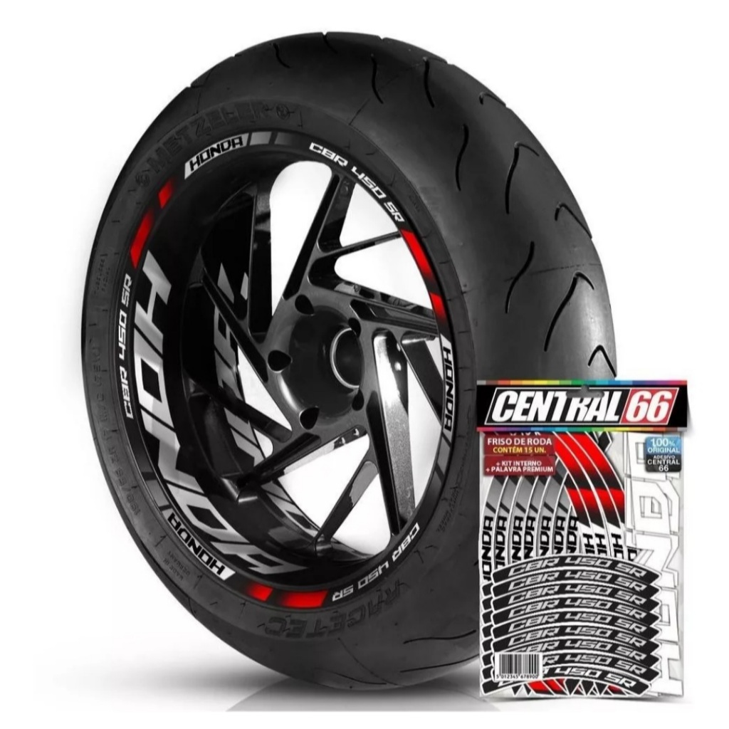 Friso Premium M2 + Adesivo Interno G Honda Cbr 450 Sr Roda Vermelho