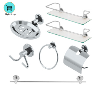 Kit Acessórios Para Banheiro 5 Peças + 2 Porta Shampoo Reto em Oferta na Shopee