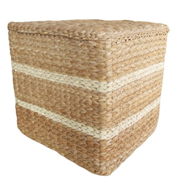 Puff Quadrado de Taboa Decoração Elegante Coisas Diferentes Para Casa Natal Artesanato