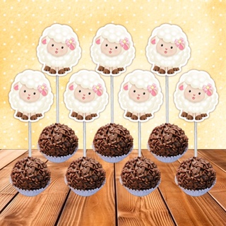 Toppers Tags Docinhos Doces Ovelhinha Batizado em Oferta na Shopee