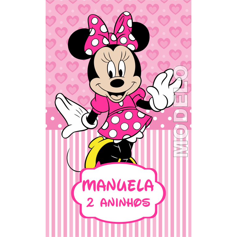 15 Adesivos Tubete Minnie Rosa - Tag - Etiqueta Personalizada