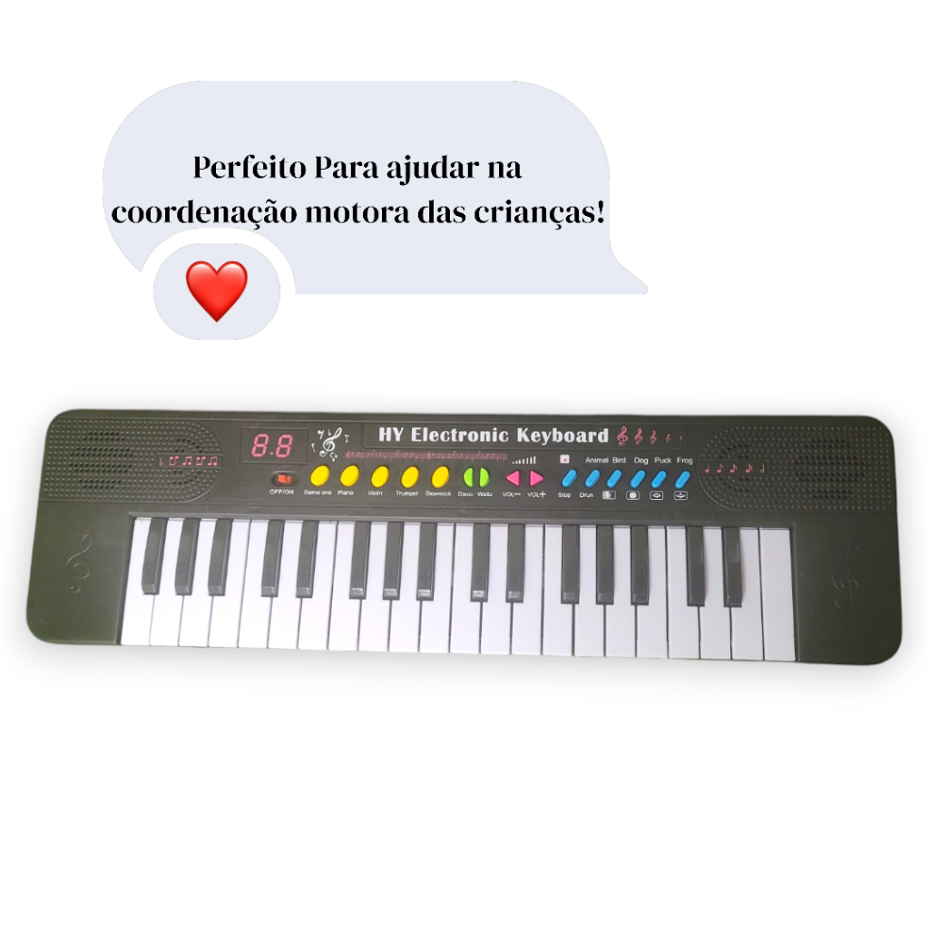 Teclado Eletrônico Musical Mini 32 Teclas Preto