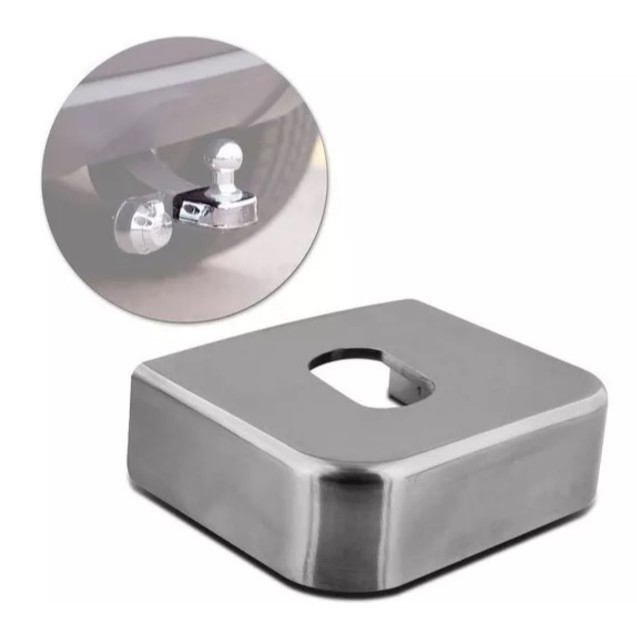 Tampa Engate Aço Inox Cromada 75mm Reboque Carretinha Carro 560386