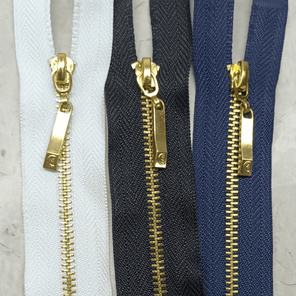 ZIPER 80CM METAL FINO DOURADO CURSOR PALITO 1 UND