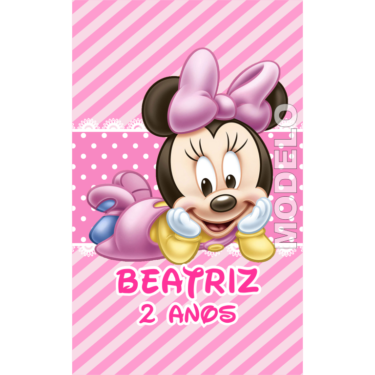 15 Adesivos Tubete Minnie Baby - Etiqueta - Rótulo Personalizado