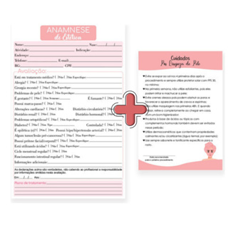 Kit Ficha Anamnese Estética + Cuidados Limpeza De Pele Kit Bloco Limpeza De Pele em Oferta na Shopee
