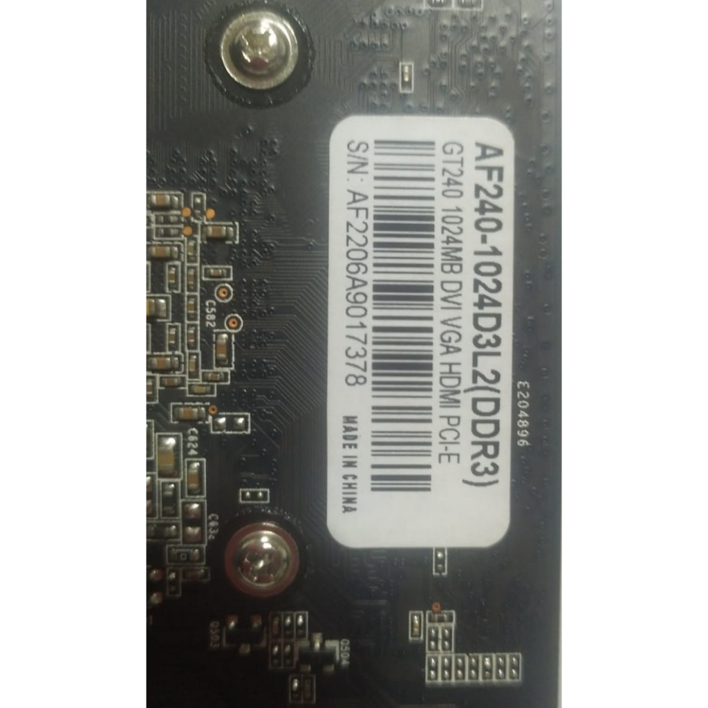 Placa De Vídeo GeForce GT240 AFOX 1GB DDR3 HDMI DVI VGA - Usada
