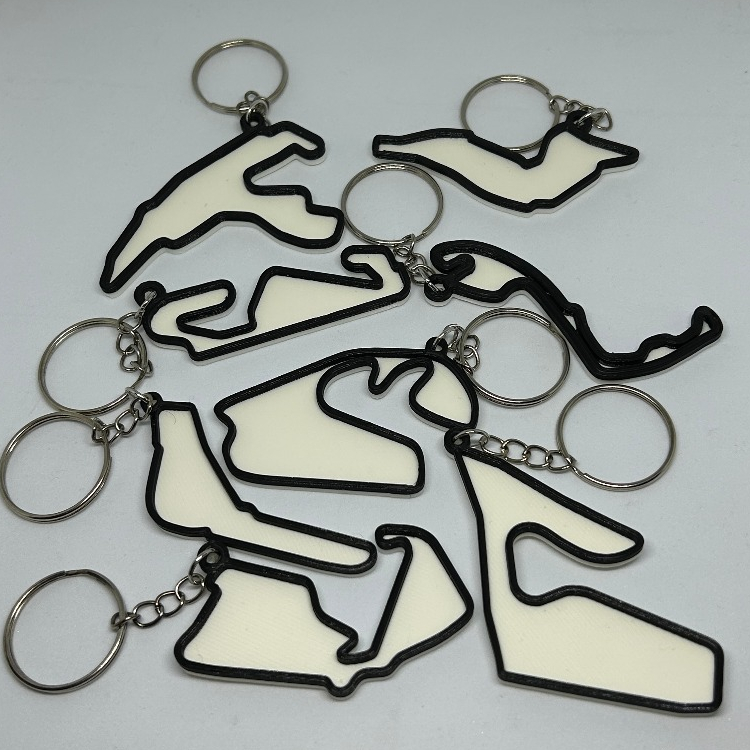Chaveiro do Circuitos de F1 com Preenchimento, Interlagos, Spa, Monza, Silverstone, Barcelona, Monza