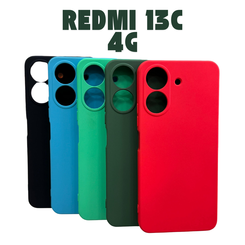 Capa Capinha Silicone Aveludada Case Para Celular Xiaomi Redmi 13C 4G E Película 3D Vidro Tela Toda