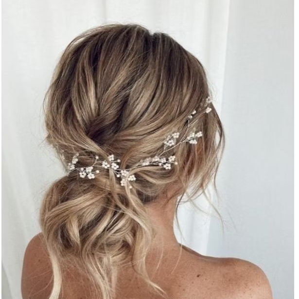 Acessório de cabelo para penteado de noiva tiara para noiva ,arranjo de cabelo de pérolas