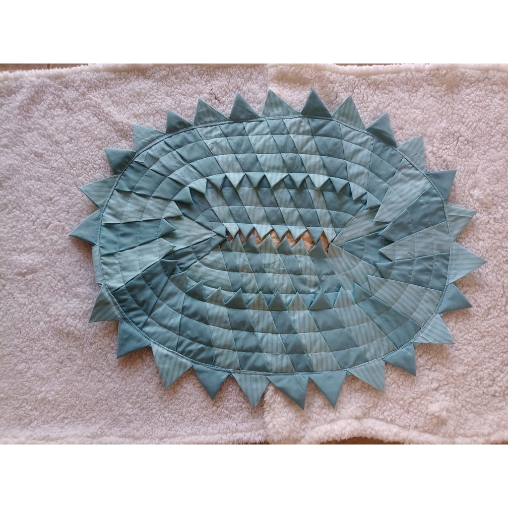 Kit 4 Tapete de Bico retalho Oval para Sala Quarto Banheiro Cozinha 65 x 48 cm Artesanal / Tapete de Vó