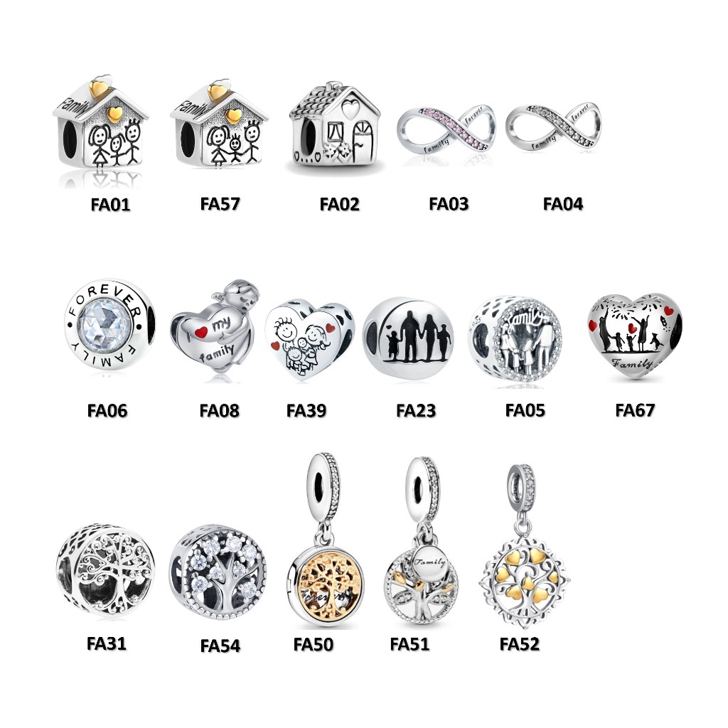 Berloques FAMÍLIA I em Prata 925 em Oferta na Shopee