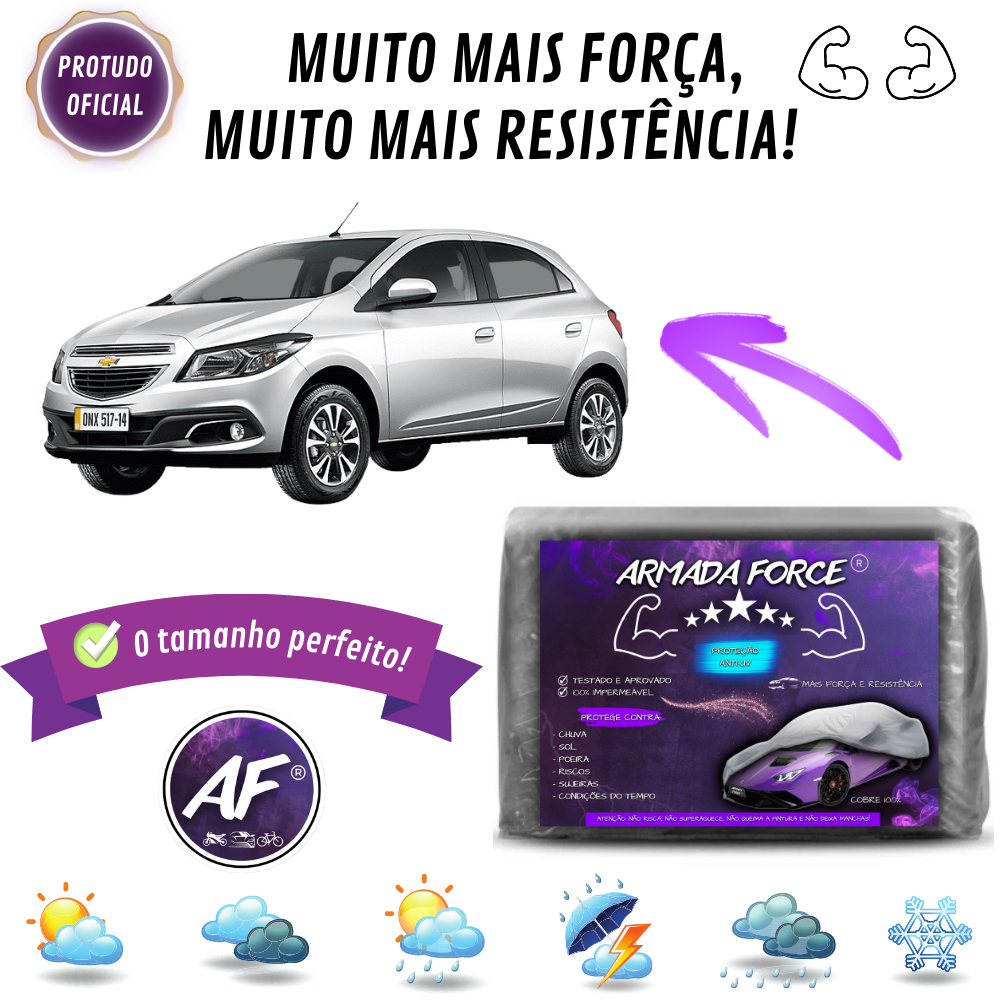 Capa Cobrir ONIX HATCH 100% Forrada Armada Force 100% Impermeável Protege  P M G Capa Proteção Aut