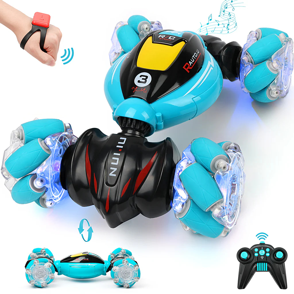 Carro de Controle Remoto Acrobatico Com Sensor de Mao Controle por Gestos Gira 360 Stunt Car 4WD 2.4