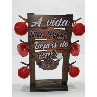 PORTA XÍCARA DECORATIVO C/6 SUPORTES em Oferta na Shopee