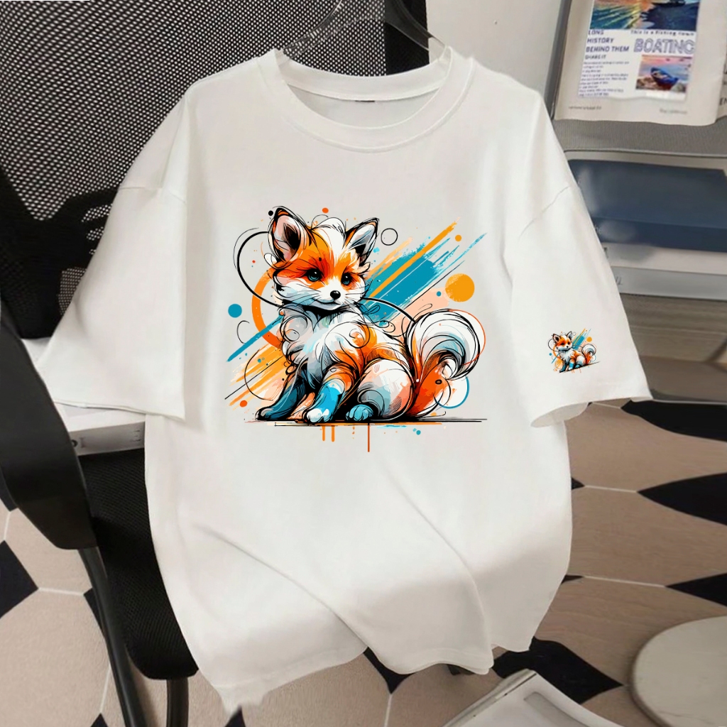 Camiseta Feminina Oversized Camisetão Confortável Moda luxo Estampada Animal Lançamento Promoção
