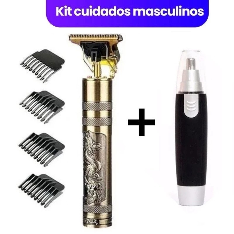 Kit Maquina cortar cabelo acabamento barbear barbeador eletrico