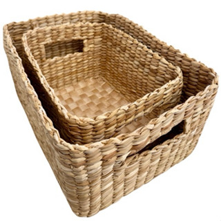 Cesto Caixa Organizadora Natural Retangular Caixa de Armazenamento De Roupas e Utilidades ...