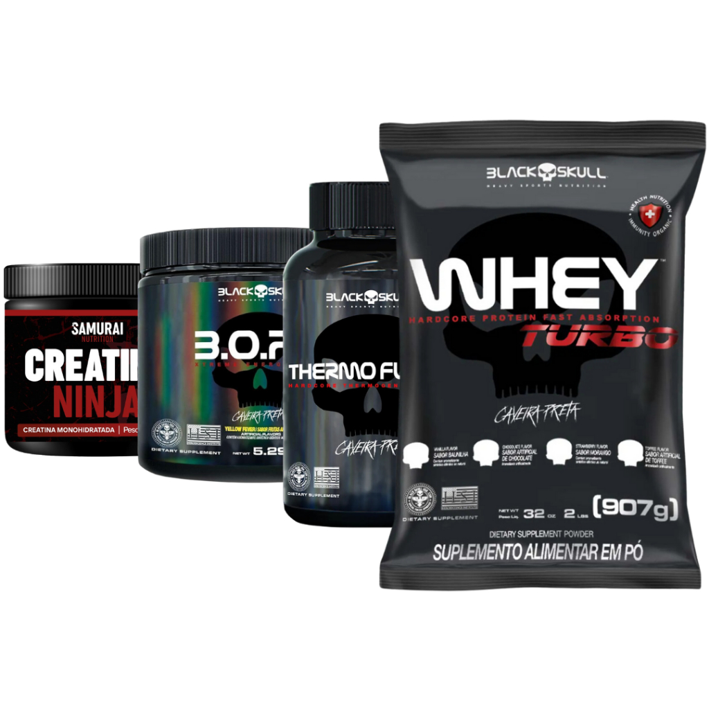 Creatina Ninja 150g + Whey Turbo 907g + Bope 150g + Thermoflame 60 Tabs em Oferta na Shopee