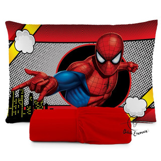 JOGO DE LENÇOL SOLTEIRO INFANTIL HOMEM ARANHA  FRONHA TRAVESSEIRO, LENÇOL DE ELASTICO