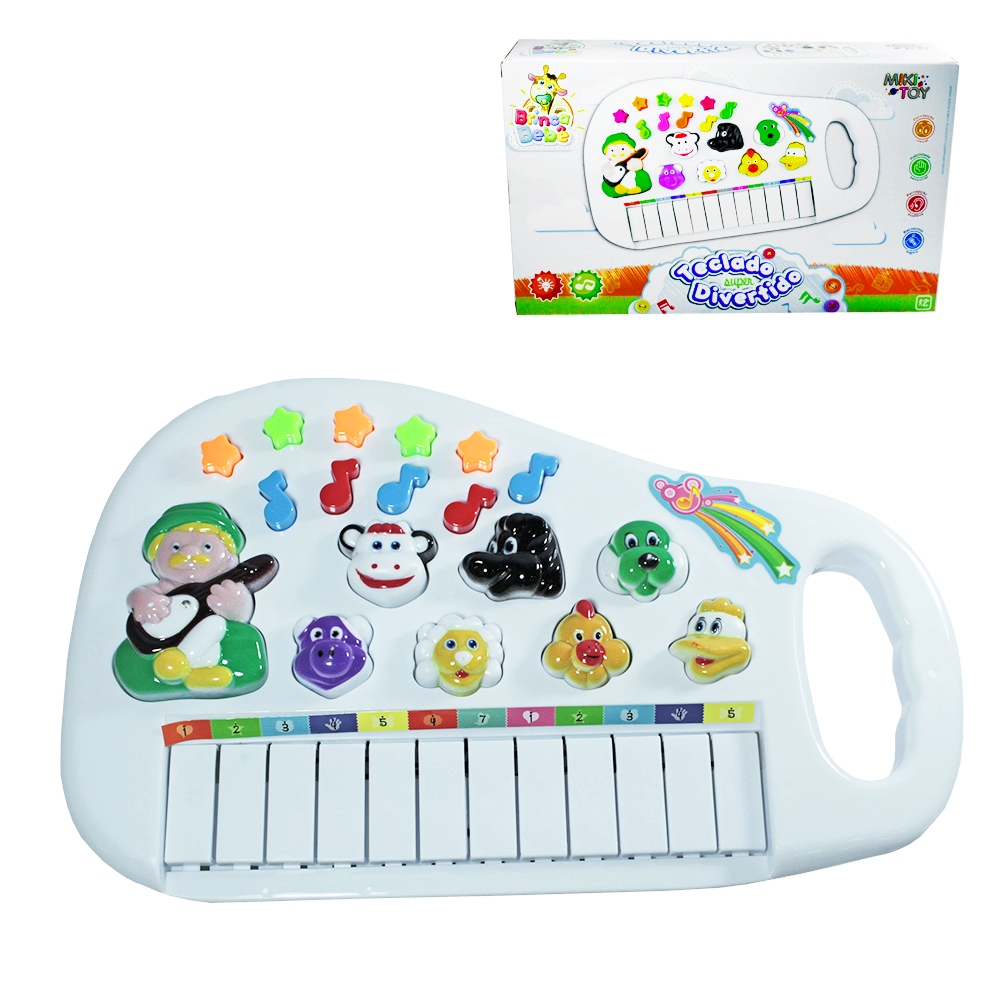 teclado piano musical infantil com sons de animais brinquedo educativo Interativo divertido presente