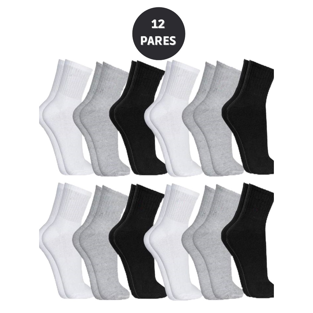 Kit Meia Cano Longo De Algodão Unissex Cores Variadas Masculino E Feminino em Oferta na Shopee
