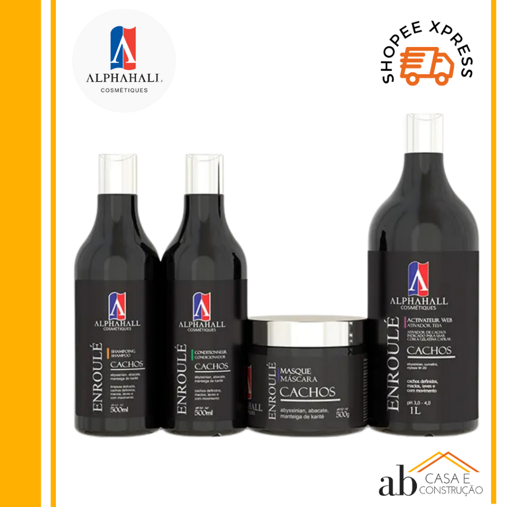 Kit Enroulé TEIA Tradicional Shampoo Condicionador Mascara de Hidratação Creme de Pentear Alphahall em Oferta na Shopee