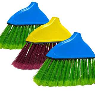 Vassoura De Plástico Canto 26cm, Kit 3 Unid, Sem Cabo em Oferta na Shopee