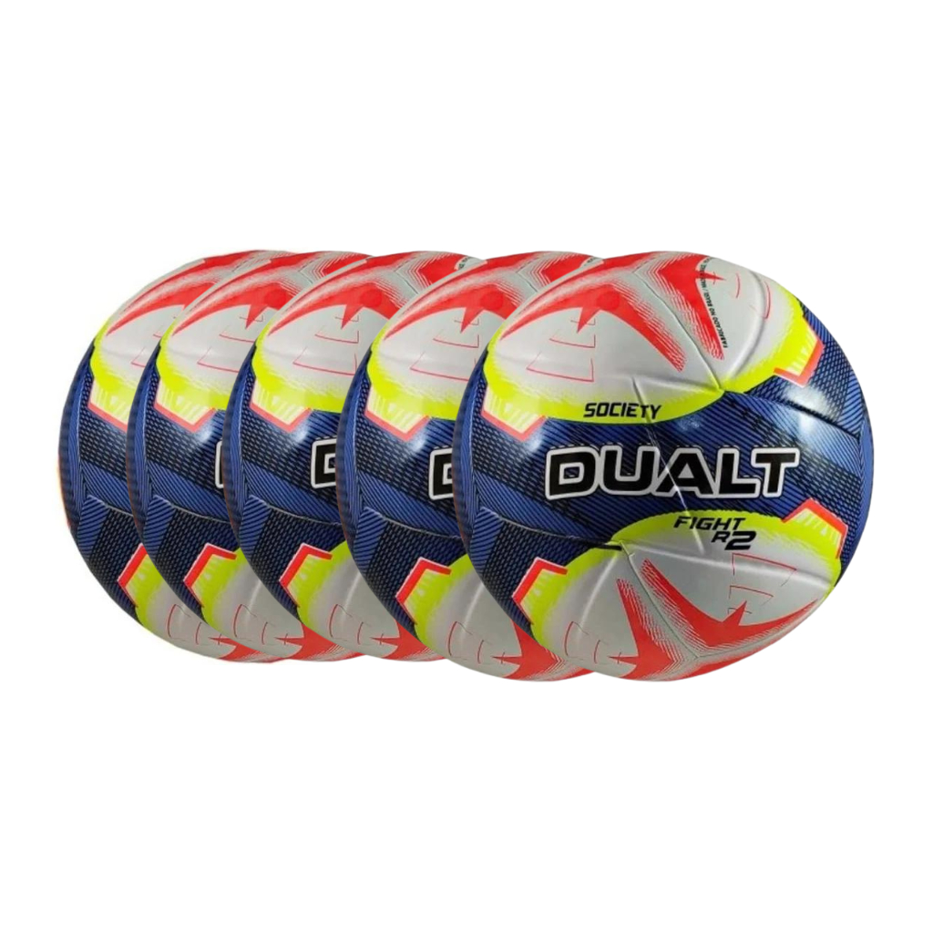 Kit 5 Bolas Futebol Society Fight R2 Lançamento 2024 Dualt