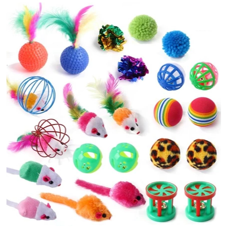 Kit 07 Brinquedos Para Gatos Ratinho Bolinha Gatinhos Filhotes Adultos em Oferta na Shopee