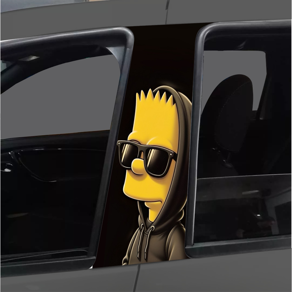 Adesivo para coluna de carro Bart Simpson em Oferta na Shopee