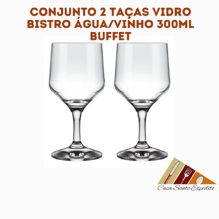 Conjunto 2 PÇS Taça De Vidro Bistro Vinho/Água 300ml (DISTRIBUIDOR NADIR FIGUEREDO) ENVIO IMEDIATO em Oferta na Shopee