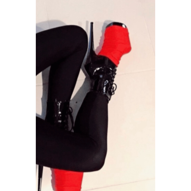 Protetor de sandalia pleaser e bota para danças e pole dance longo vermelho